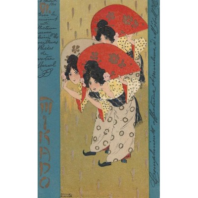  6 cartes postales anciennes série compléte "Mikado" en 1901 